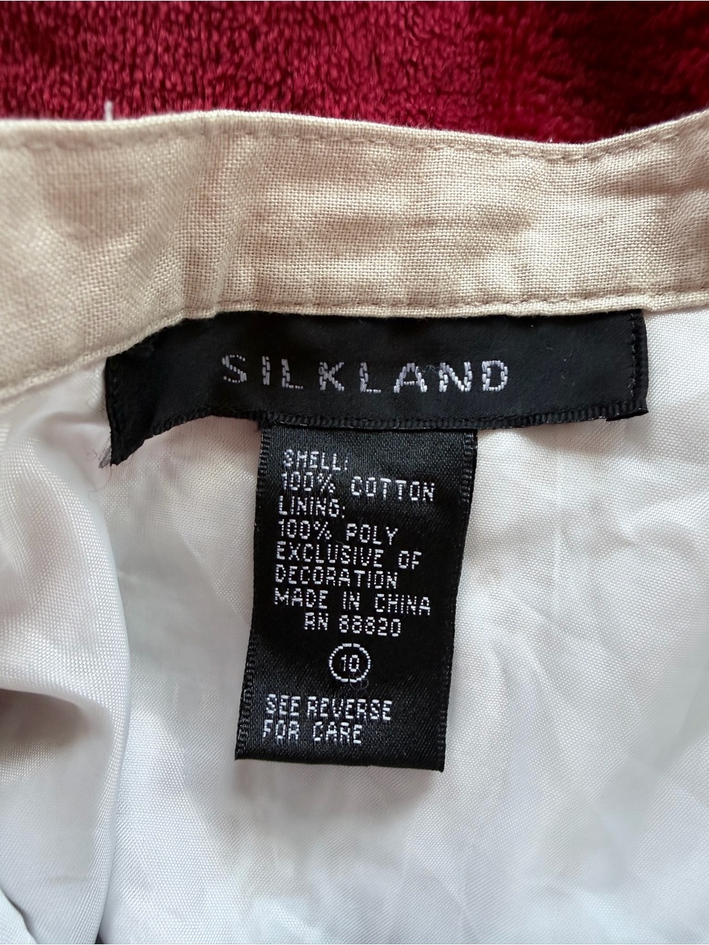 SilkLand Beige & White Embellished Circle Skirt - Picture 8 of 8